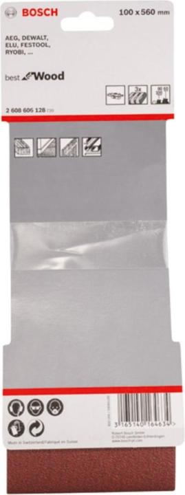 Image du produit Bosch Professional Zubehör PRO X440 bande abrasive, 100 x 560 mm, G60, G80, G100, 3 pcs. (100, 60, 80)