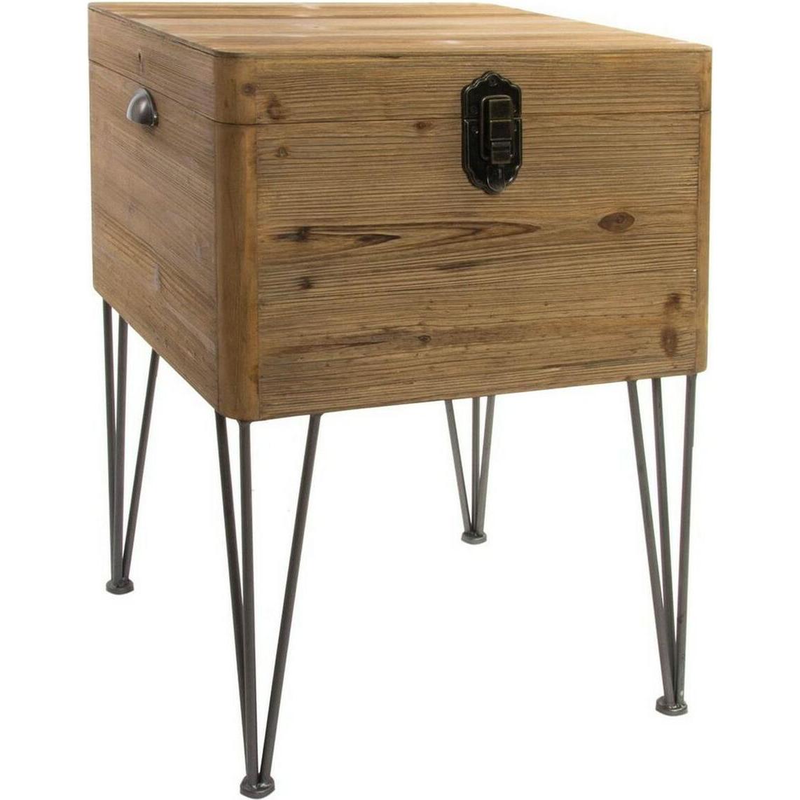 DKD Home Decor, Tavolino da salotto, Side table Metal Wood (49 x 51 x 74 cm)