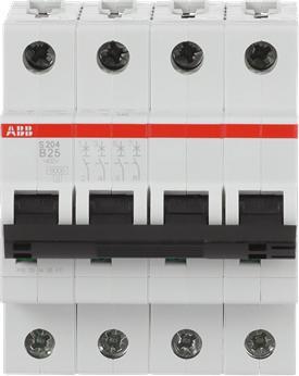 Produktbild ABB Sicherungsautomat S200 25A 4-P Typ B 6kA