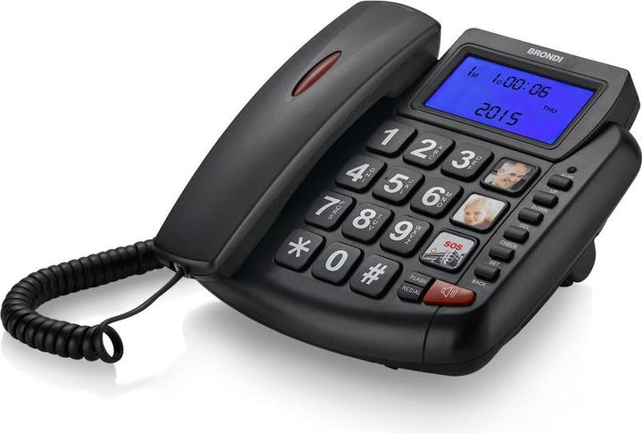 Produktbild Brondi Telefono Fisso Bravo 90 LCD Nero Audio Boost/Vivavoce/Lista Chiamate