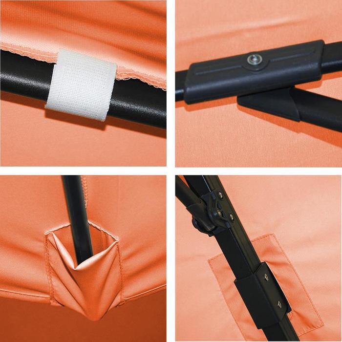 Actual product image Swisshandel24 Gastronomy traffic light umbrella, 3x4m (Ø5m) Polyester Alu/Steel 26kg - terracotta without stand (3 m)