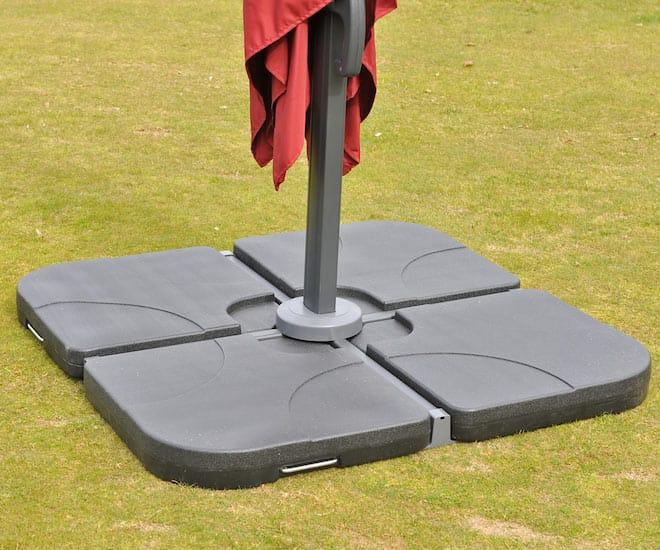 Actual product image Swisshandel24 Gastronomy traffic light umbrella, parasol, 3x3m (Ø4.24m) polyester/aluminium 23kg - anthracite