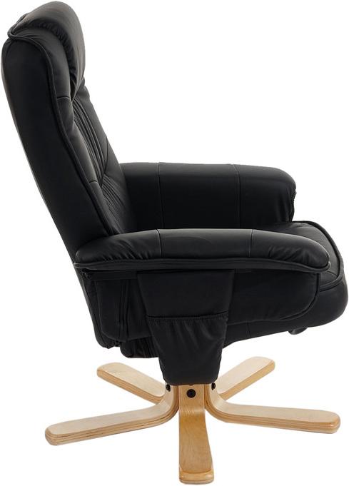 Immagine prodotto Swisshandel24 Poltrona relax Poltrona TV Poltrona senza sgabello in similpelle - nero