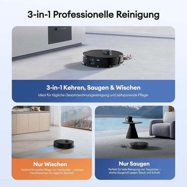 Produktbild Ultenic Staubsauger- und Wischroboter mit LiDAR-Navigation (10000 Pa, Wischtuch)
