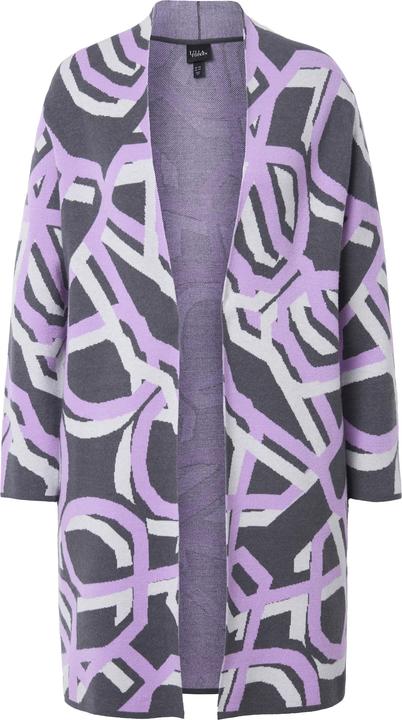 Immagine prodotto Ulla Popken Cardigan lungo e aperto con design grafico e collo alto (50, 52)