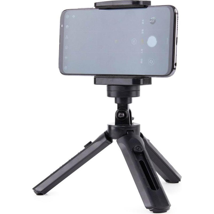 Hurtel Mini-Telefonständer Kamera-Stativ Selfie-Stick GoPro Griff schwarz (Kunststoff), Stativ, Schwarz