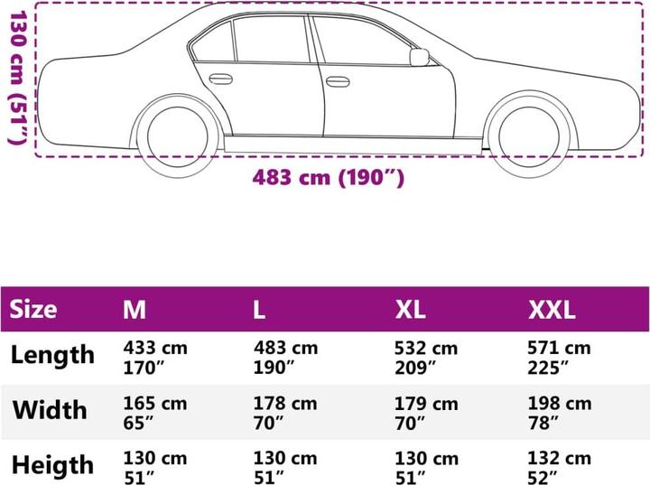 Nutritional values and ingredients vidaXL Car cover for car with buckle strap Full