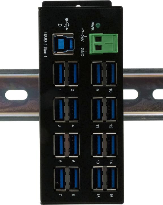 Image du produit Exsys EX-1113HMS, 16xUSB 3.0/3.1 HUB en métal (USB-B, 16 ports)