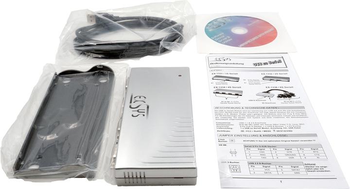 Actual product image Exsys EX-1334, USB to 4S Serial RS232 Port (Prolific Chip)