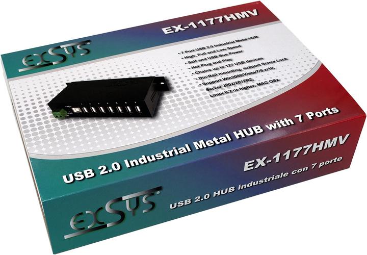 Actual product image Exsys 39788 (USB-B, 7 Ports)