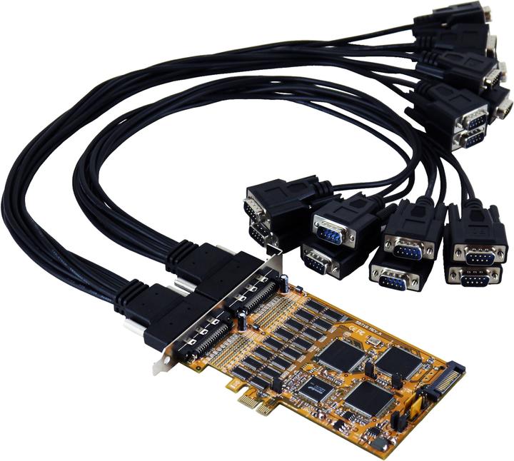 Exsys Carte série RS-232 16S PCIe avec câble Octopus (SystemBase Chip-Set)