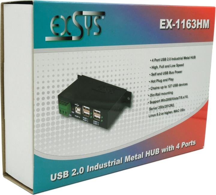 Produktbild Exsys USB 2.0 Hub (USB-B, 4 Ports)