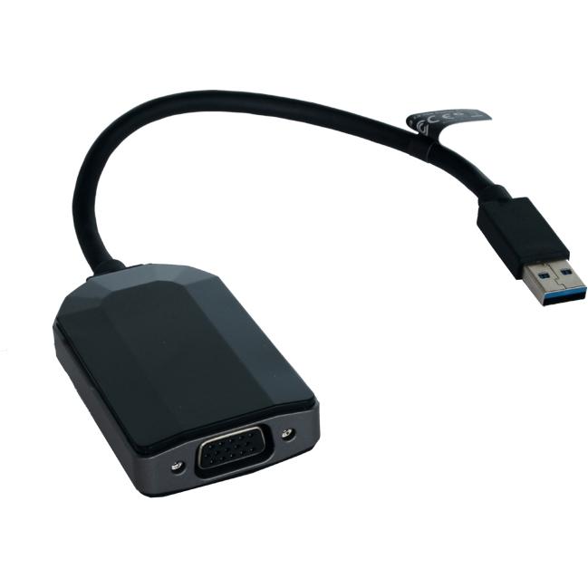 Exsys EX-5005, USB 3.0 Grafik-Adapter (VGA, 7.50 cm), Data + Video Adapter, Schwarz