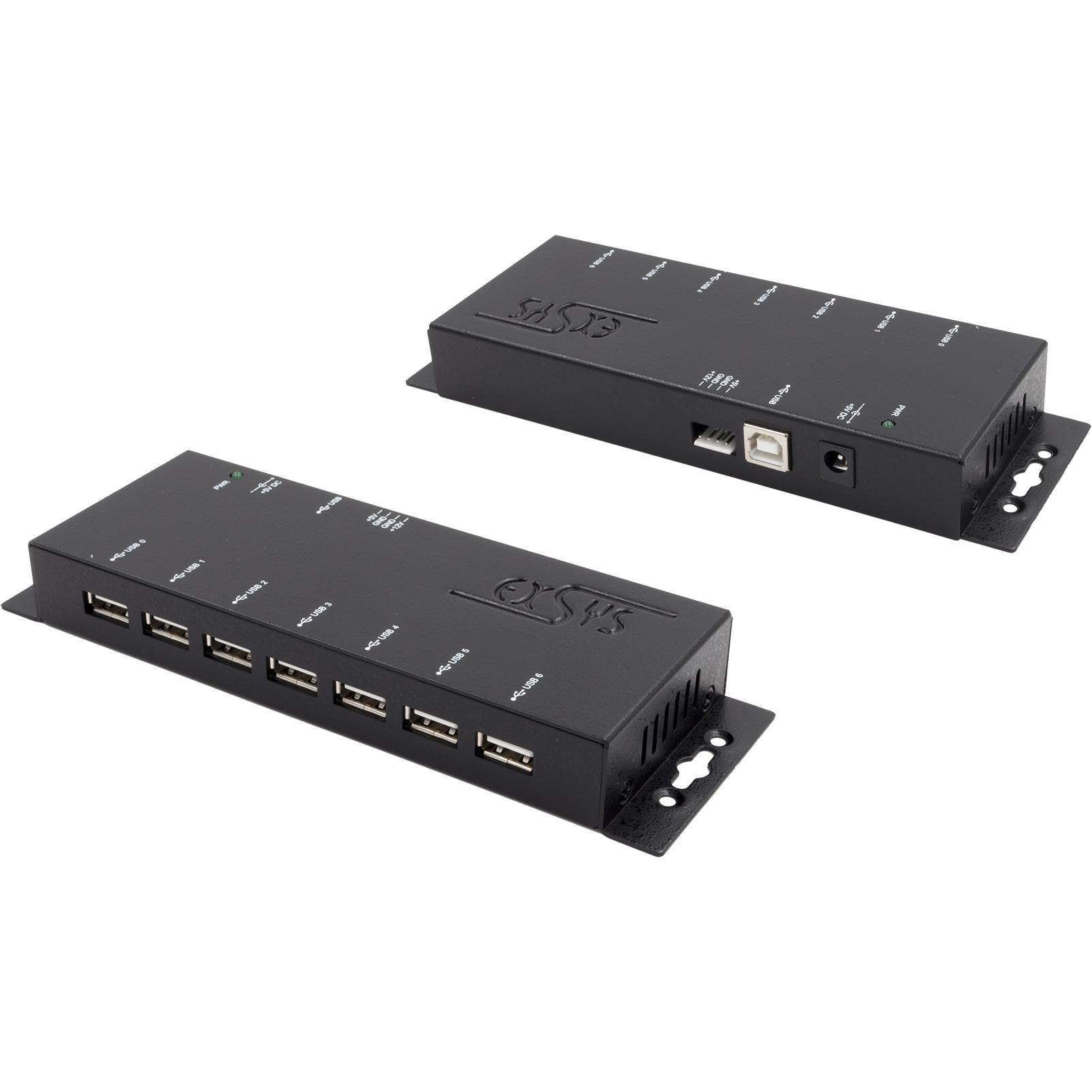 Exsys EX-1178S (USB-B, 7 Ports), Dockingstation + USB Hub, Schwarz