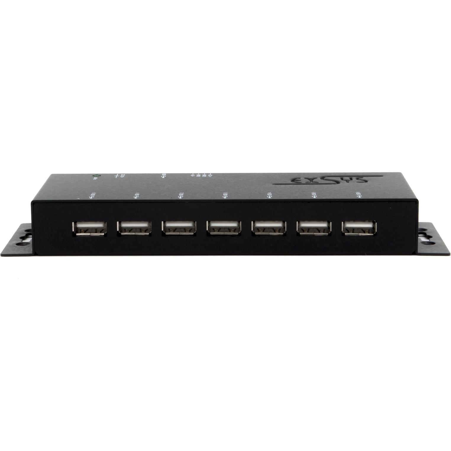 Thumbnail - Exsys EX-1178S (USB-B, 7 Ports), Dockingstation + USB Hub, Schwarz