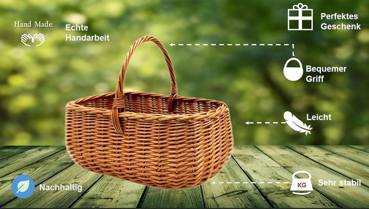 Immagine prodotto Stabiler Weidenkorb mit Stoffeinlage