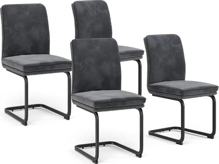 Vicco Cantilever chair Eleganza, Anthracite, Set of 4