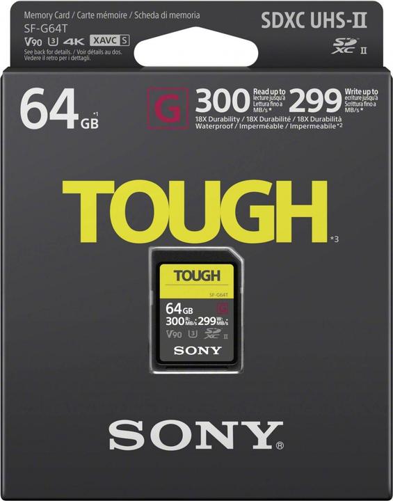 Image du produit Sony SF-G Tough SDXC UHS-II (64 Go, SDXC, U3, UHS-II)