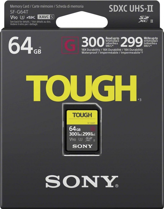 Actual product image Sony SF-G Tough SDXC UHS-II (64 GB, SDXC, U3, UHS-II)