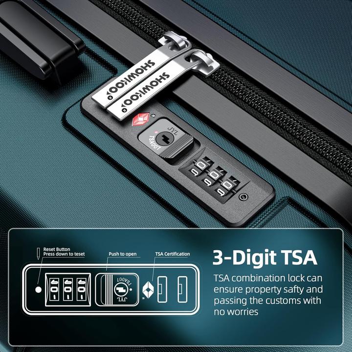 Produktbild Showkoo 3-teiliges Kofferset mit TSA-Schloss (93 l)