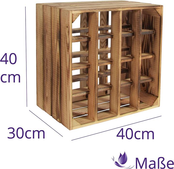 Actual product image Chiccie 3 Set Wine Rack + Flamed Shelf (40 x 30 x 40 cm)