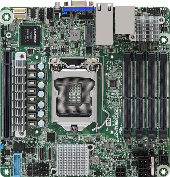 AsRock Mainboard E3C256D4I-2T mini-ITX Sockel 1200 Single (LGA 1200, Mini-ITX)