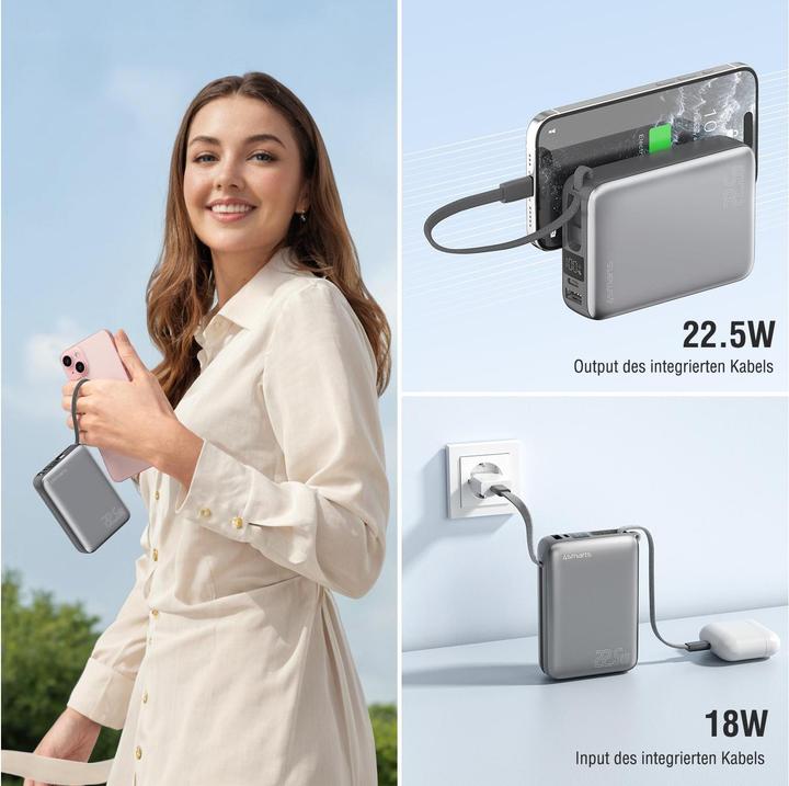 Actual product image 4smarts Powerbank Pocket Dual Cord (20000 mAh, 22.50 W, 77 Wh)