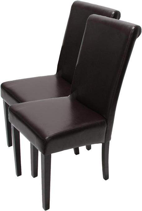 Actual product image Swisshandel24 2x Dining Chair Kitchen Chair Novara II, leather brown, dark legs
