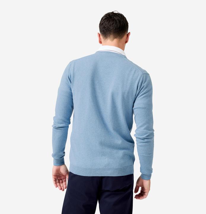 Actual product image Inesis Herren Golfpullover aus Baumwolle mit V-Ausschnitt - CW100 blau (L)