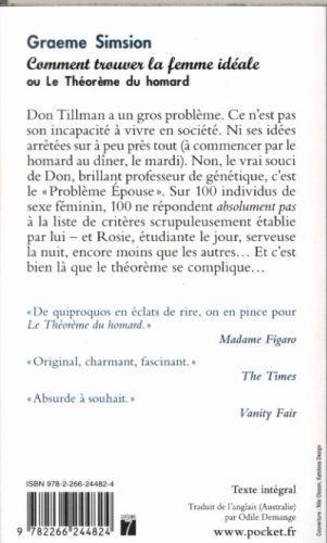 Immagine prodotto Comment trouver la femme idéale ou Le théorème du homard (Francese, Simsion Graeme, 2018)