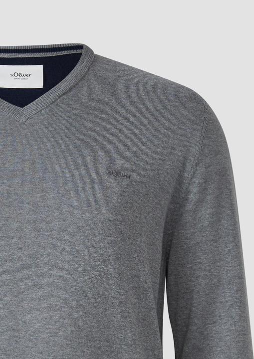 Produktbild S.Oliver Strickpullover Strickpullover mit Logo-Stickerei (4XL)