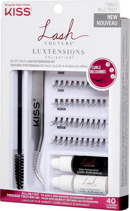 Produktbild KISS Lashes Couture LuXtension Cluster Kit (Künstliche Wimpern, Wimpernkleber, Wimpern Applikator)