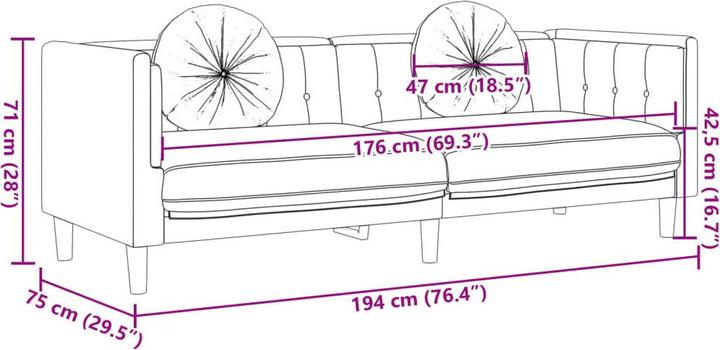 Produktbild vidaXL Jukka (3-Sitzer)