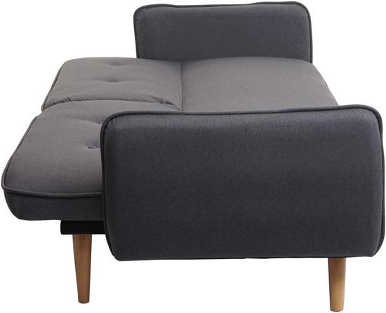 Produktbild Swisshandel24 Schlafsofa, Couch Klappsofa Gästebett Bettsofa, Schlaffunktion Stoff/Textil anthrazit-grau - 69686 (3-Sitzer)