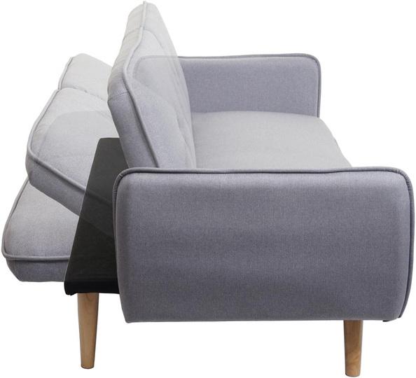 Produktbild Swisshandel24 Schlafsofa, Couch Klappsofa Gästebett Bettsofa, Schlaffunktion Stoff/Textil grau (3-Sitzer)