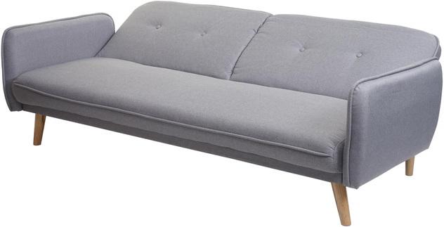 Produktbild Swisshandel24 Schlafsofa, Couch Klappsofa Gästebett Bettsofa, Schlaffunktion Stoff/Textil grau (3-Sitzer)