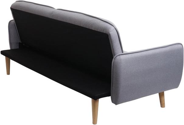 Produktbild Swisshandel24 Schlafsofa, Couch Klappsofa Gästebett Bettsofa, Schlaffunktion Stoff/Textil grau (3-Sitzer)