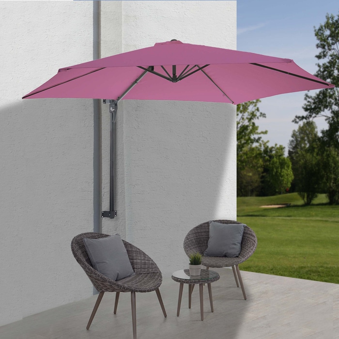 Immagine prodotto Swisshandel24 Ombrellone da parete Casoria, ombrellone semaforico ombrellone da balcone ombrellone, 3m (3 m)