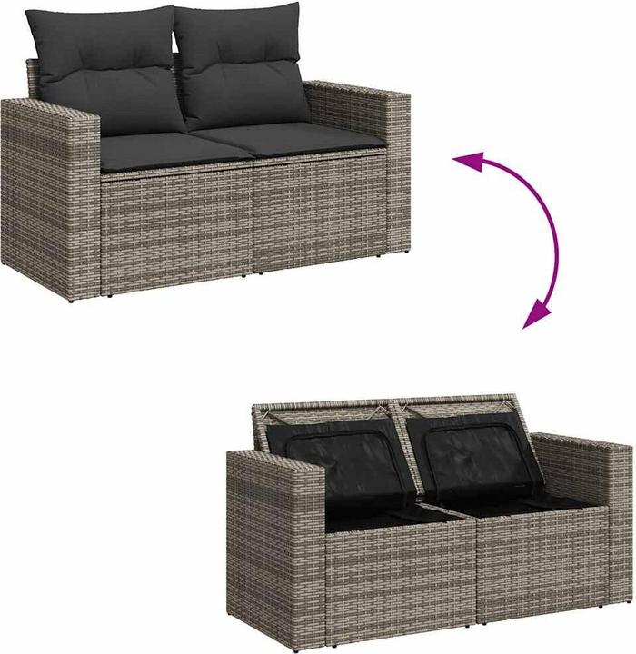 Image du produit vidaXL Ensemble salon de jardin 10 pièces avec coussins