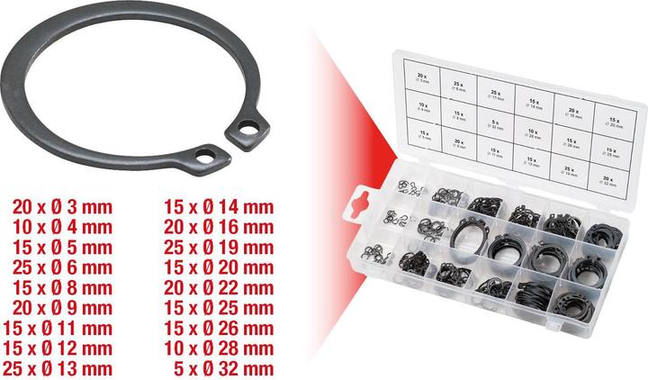 Produktbild KS Tools Sortiment Sprengringe, aussen