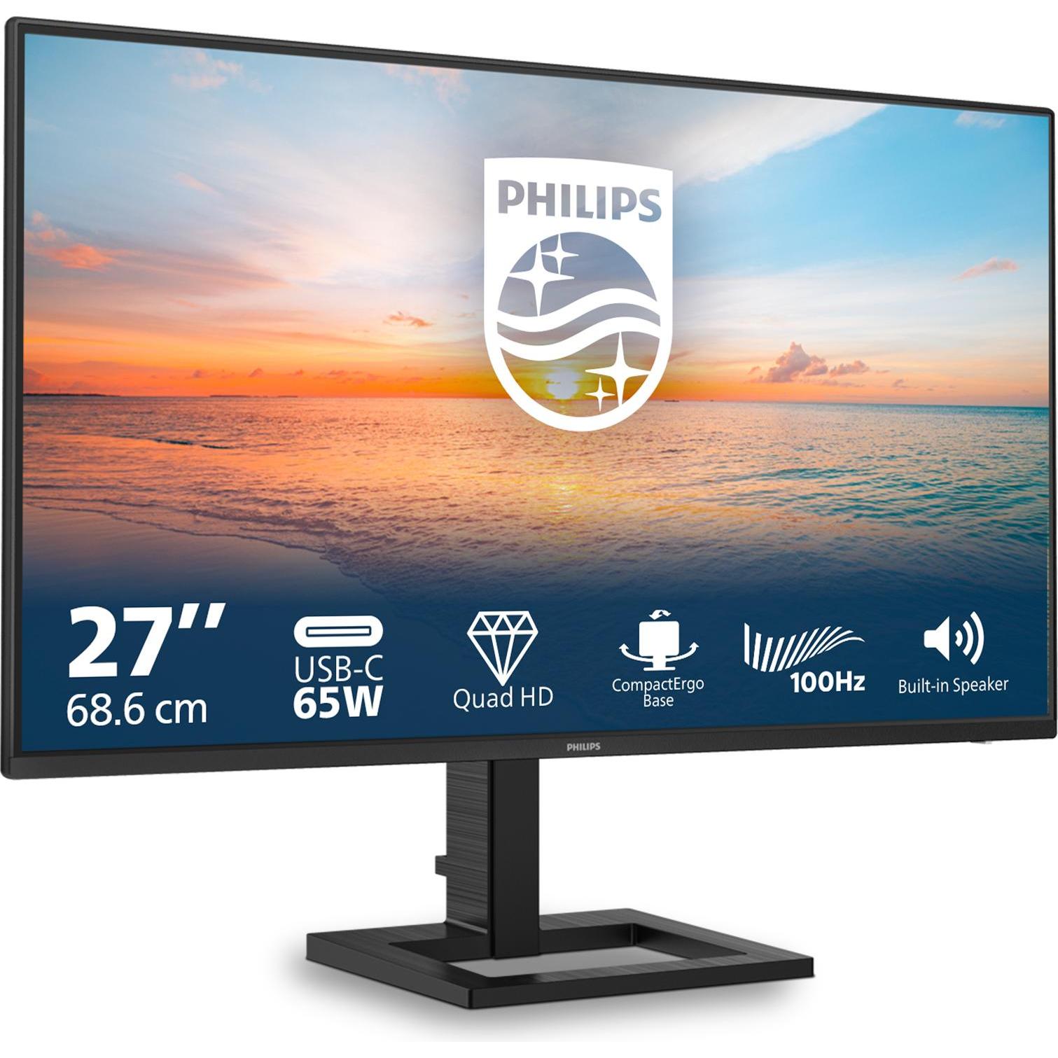 Philips 27E1N1600AE (2560 x 1440 Pixel, 27"), Monitor, Schwarz