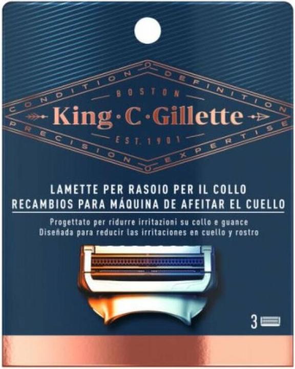 Productafbeelding Gillette KING nek scheermesjes x 3 patronen (3 x)