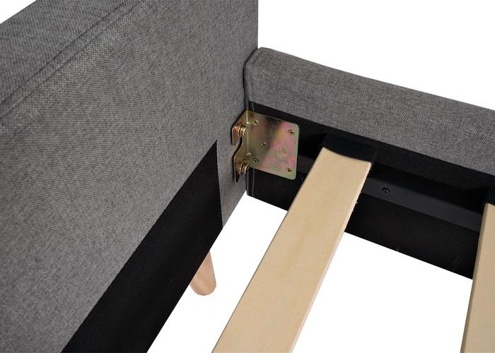 Actual product image Swisshandel24 Upholstered bed HWC-J98, bed double bed bedstead with slatted frame, solid wood 160x200cm grey (160 x 200 cm)