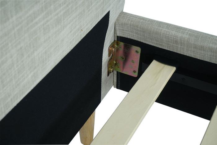 Actual product image Swisshandel24 Upholstered bed HWC-J98, bed double bed bed frame with slatted frame, solid wood 180x200cm (180 x 200 cm)