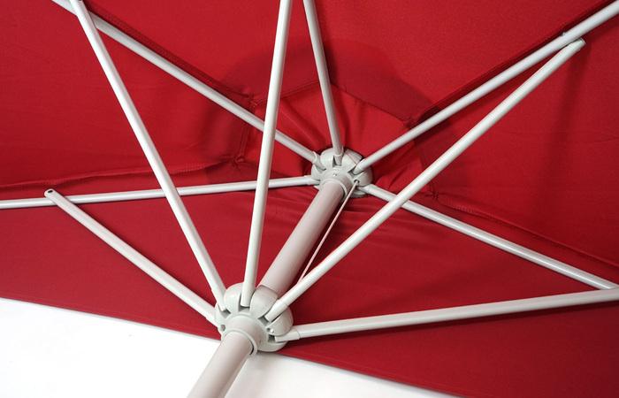 Actual product image Swisshandel24 Parasol half-round, half-umbrella balcony umbrella, UV 50+ polyester/aluminium 3kg, 300cm bordeaux (2.85 m)