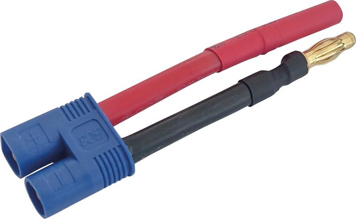 Planet-Hobby Adapter cable EC-3 plug to 4mm gold contact (socket = red) 1pce.