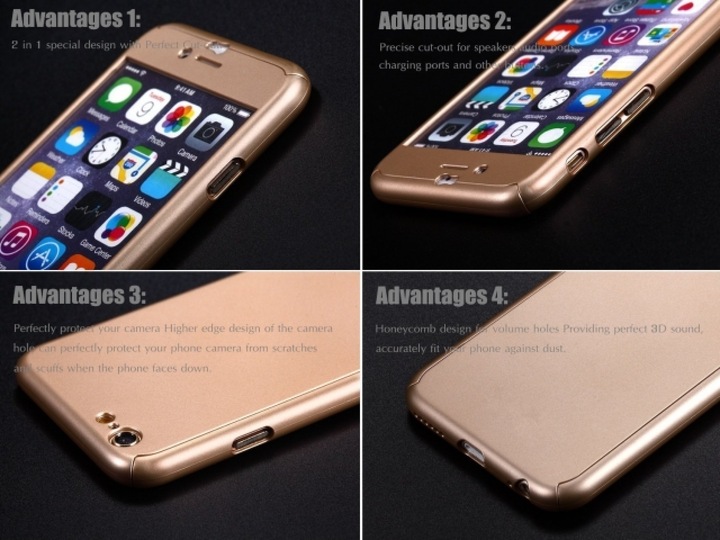 Immagine prodotto Floveme Custodia in vetro antiproiettile a 360 gradi per iPhone 6/6S, protezione a 360 gradi (1 Pezzo/i, Apple iPhone 6s)