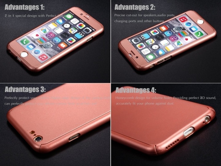 Actual product image Floveme 360 degree bulletproof glass case iPhone 6/6S all-round protection (1 Piece, Apple iPhone 6s)