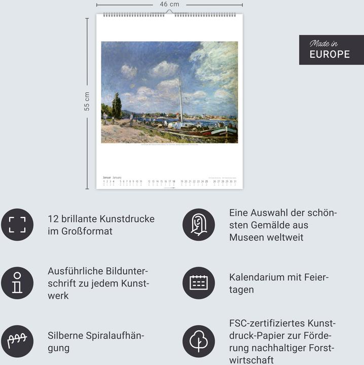 Produktbild Impressionismus Kalender 2026 (46 x 55 cm)