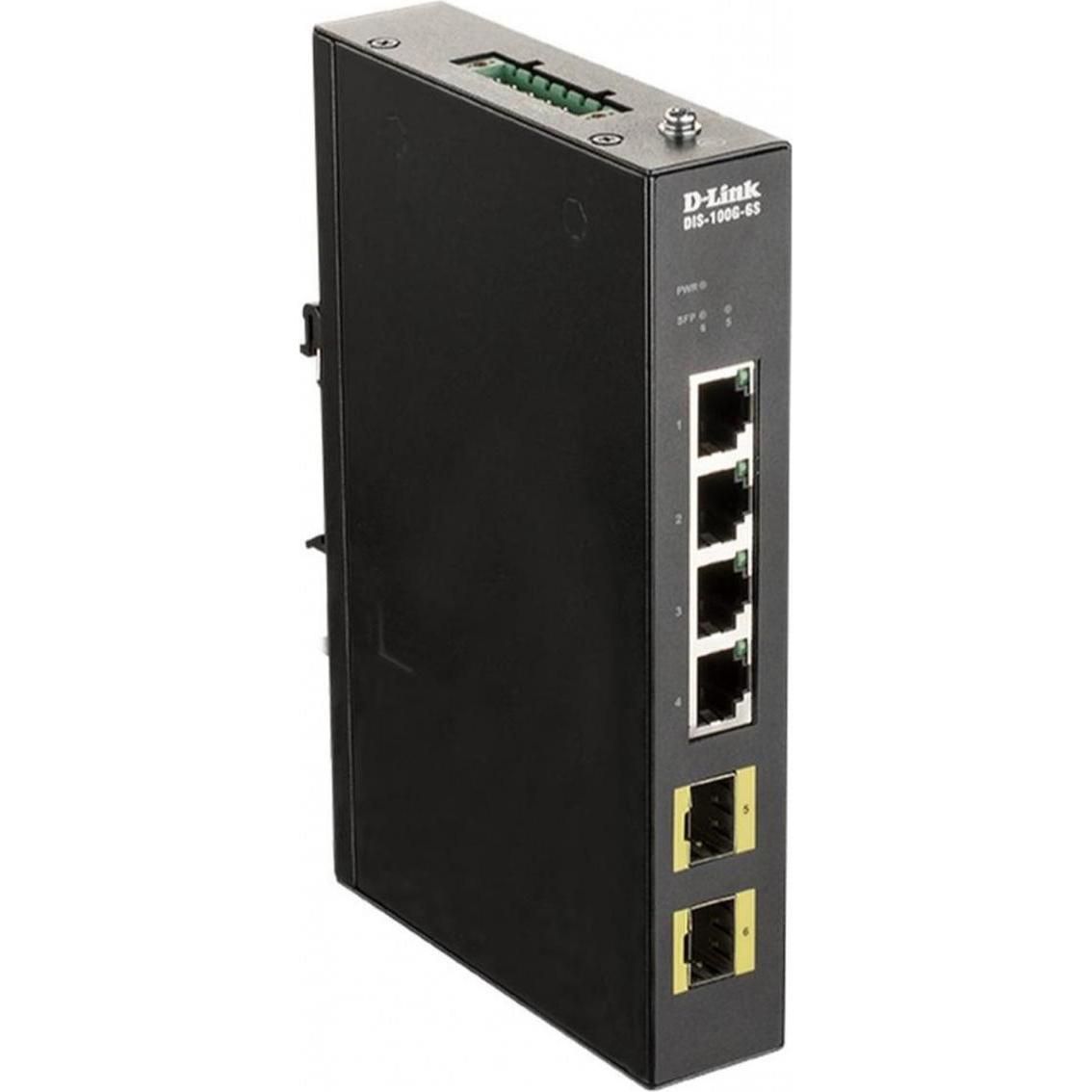 D-Link DIS 100G-6S (6 Ports), Netzwerk Switch, Schwarz